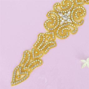 img 2 attached to Rhinestone Applique Wedding Bridal Crystal Women's Accessories - Belts
