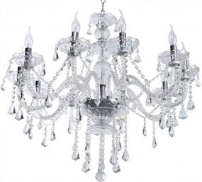 img 3 attached to Ridgeyard Clear 10 Lights Modern Luxurious K9 Crystal Chandelier Candle Pendant Lamp Ceiling Living Room Lighting For Dining Living Room Bedroom Hallway Entry 25.6 X 35.4 Inch Gift Idea (Clear)