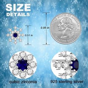 img 1 attached to 925 Sterling Silver Christmas Snowflake Earrings - Sparkling Cubic Zirconia Jewerly Gift For Women Girls Teens