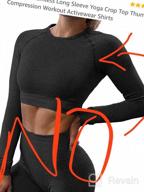 img 1 attached to STARBILD Women's Seamless Long Sleeve Yoga Crop Top with Thumb Holes - Compression Workout Active Shirts review by Tom Oberhue