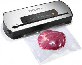 img 4 attached to PICKWILL 80KPa Automatic Food Vacuum Sealer With Starter Bags & Rolls, Dry/Moist Modes, Built-In Cutter, Compact Design For Easy Use