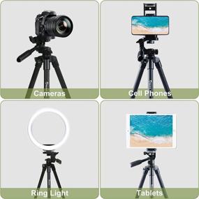 img 2 attached to 📷 Endurax 53&quot; Camera Tripod: Lightweight and Versatile for Nikon Canon DSLR Cameras, iPhone, iPad - Universal Tablet &amp; Cellphones Mount and Wireless Remote Shutter