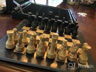 img 1 attached to 15" Handmade Marble Chess Set - Staunton & Ambassador Gift Style - Black/Fossil Coral review by Jim Bijelic