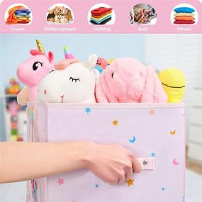 img 1 attached to 🦄 Unicorn Toy Box - Collapsible Oxford Storage Bin: Ideal Organizer for Girls' Bedroom, Nursery, or Living Room