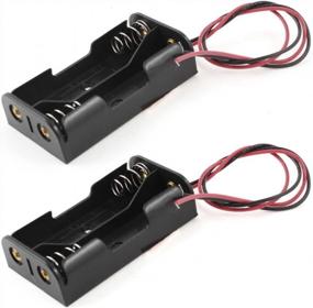 img 1 attached to 2PCS Black Plastic AA Battery Box Case Holder W/ Spring Clip Wire Leads - GFORTUN