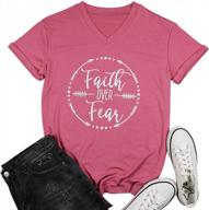 embrace your faith with this arrow letters print t-shirt for women - short-sleeved v-neck christian top logo