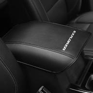 защитный коврик для подлокотника салона автомобиля cebat для ford explorer 2012-2019, антицарапающая кожа, черные швы - аксессуары для интерьера. логотип