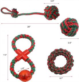 img 3 attached to 5-Pack Durable Chew Rope Dog Toys For Dental Cleaning & Health - Christmas Gift For Medium To Large Dogs By PUPTECK