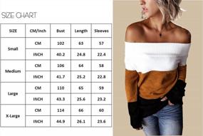 img 1 attached to Oversized Off-Shoulder Color Block Sweater Dress For Women - Long Sleeve Knit Pullover Top By Angashion
