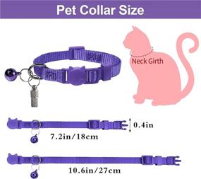 img 2 attached to 🐱 Breakaway Cat Collars with Bells - Set of 14, Safety Buckle Kitten Collars with Name Tag, Adjustable - Ideal for Male and Female Cats, Pet Supplies and Accessories (12 Vibrant Colors + 2 ID Tags)