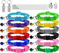 🐱 breakaway cat collars with bells - set of 14, safety buckle kitten collars with name tag, adjustable - ideal for male and female cats, pet supplies and accessories (12 vibrant colors + 2 id tags) logo