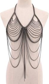 img 3 attached to Liliam Metallic Clubwear Backless Camisole: Women's Body Jewelry with Stunning Handcrafted Design