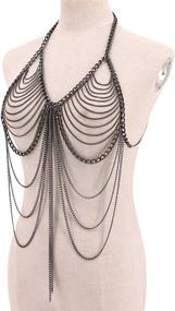 img 2 attached to Liliam Metallic Clubwear Backless Camisole: Women's Body Jewelry with Stunning Handcrafted Design