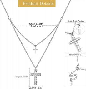 img 2 attached to Stylish HAWSON 18K Gold Plated Cross Pendant Necklace With Cubic Zirconia Stones - Perfect For Friendship And Couple Gifts