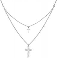 stylish hawson 18k gold plated cross pendant necklace with cubic zirconia stones - perfect for friendship and couple gifts logo