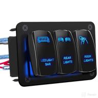 🚗 daiertek led light bar switch panel - 3 gang rocker switch panel, 12v toggle switch panel for truck car rzr jeep rv automotive marine boat - blue 12 volt switch panel with waterproof features logo