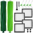 16-pack irobot roomba e5, e6, e7, i3, i7+, and plus vacuum cleaner replacement parts kit - includes 1 set of rubber brushes + 4 filters + 4 side brushes logo