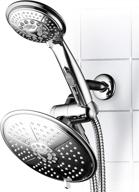 🚿 optimize your shower experience with the 3-way rainfall combo by dreamspa: 38 settings, 7-inch rain shower head, 6-inch hand shower - includes patented on/off pause switch. can be used together or individually. logo