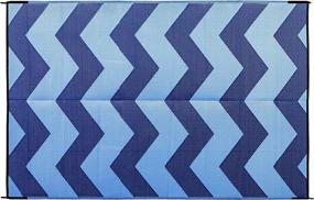 img 3 attached to 🔵 Camco Large Reversible Outdoor Patio Mat - Easy to Clean, Ideal for Picnics, Cookouts, Camping, and The Beach (6' x 9', Blue Chevron Design) – 42878