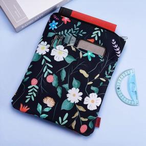 img 2 attached to Protect Your Books In Style With Washable Black Floral Book Sleeves With Zipper - The Perfect Gift For Any Book Lover!