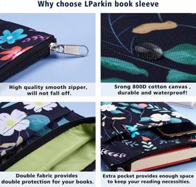 img 1 attached to Protect Your Books In Style With Washable Black Floral Book Sleeves With Zipper - The Perfect Gift For Any Book Lover!