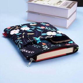 img 3 attached to Protect Your Books In Style With Washable Black Floral Book Sleeves With Zipper - The Perfect Gift For Any Book Lover!
