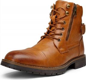 img 4 attached to Stylish And Durable Men'S Combat Motorcycle Ankle Boots For Casual And Dress Wear By Vostey