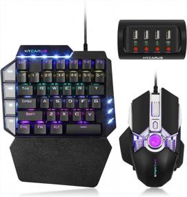 img 4 attached to 🎮 HYCARUS Wired One Handed Mechanical Gaming Keyboard and Mouse Combo with RGB LED Backlit | Keyboard and Mouse Converter Adapter for Nintendo Switch, PS4, Xbox One - Boost Your Gaming Experience!