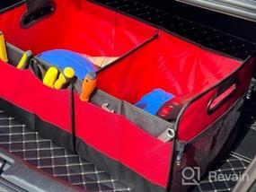img 5 attached to Упростите организацию своего автомобиля с помощью складного органайзера для багажника Sposuit - 11 карманов и усиленные ручки для удобного хранения продуктов и грузов! (Серый)
