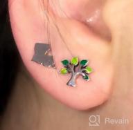 img 1 attached to 🌳 925 Sterling Silver BISAER Girls Tree Stud Earrings with Green Enamel Leaves – Cute Tiny Hypoallergenic Ear Studs for Sensitive Ears review by Renee Zahid