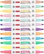 12-color zeyar flexible tip highlighter set - dual chisel & fine tips, soft touch & quick dry! logo