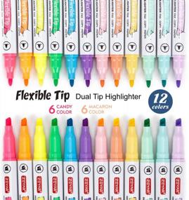 img 3 attached to 12-Color ZEYAR Flexible Tip Highlighter Set - Dual Chisel & Fine Tips, Soft Touch & Quick Dry!