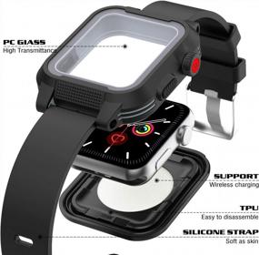 img 3 attached to YOGRE 38Mm Waterproof Apple Watch Case - IP68 Anti-Shock Rugged Protection For Series 3/Series 2 38Mm With 2 Soft Silicone Bands - Black