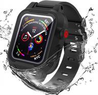 yogre 38mm waterproof apple watch case - ip68 anti-shock rugged protection for series 3/series 2 38mm with 2 soft silicone bands - black logo