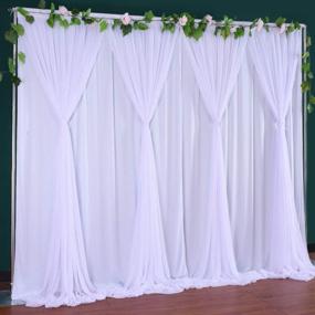 img 3 attached to 10 Ft X 7 Ft White Tulle Backdrop Curtain With Chiffon Drapes - Perfect For Weddings, Parties, Showers, And Photo Shoots - Elegant Backdrop Decorations For Any Occasion!