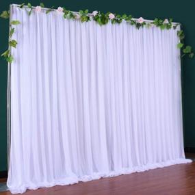 img 1 attached to 10 Ft X 7 Ft White Tulle Backdrop Curtain With Chiffon Drapes - Perfect For Weddings, Parties, Showers, And Photo Shoots - Elegant Backdrop Decorations For Any Occasion!