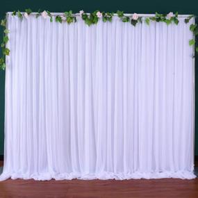 img 2 attached to 10 Ft X 7 Ft White Tulle Backdrop Curtain With Chiffon Drapes - Perfect For Weddings, Parties, Showers, And Photo Shoots - Elegant Backdrop Decorations For Any Occasion!