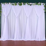 10 ft x 7 ft white tulle backdrop curtain with chiffon drapes - perfect for weddings, parties, showers, and photo shoots - elegant backdrop decorations for any occasion! logo