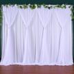 10 ft x 7 ft white tulle backdrop curtain with chiffon drapes - perfect for weddings, parties, showers, and photo shoots - elegant backdrop decorations for any occasion! logo
