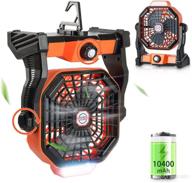 ntr 10400mah portable camping fan with led lantern and hook, 36+ hours of rechargeable power, 270° rotatable cordless tent fan, ideal for camping, outdoor activities, and home use logo