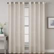 h.versailtex natural linen blended light filtering energy efficient curtains with angora nickel grommets window treatments panels/drapes for living room logo