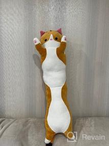 img 8 attached to 🐱 Миленькая плюшевая кукла кошки - мягкая наполненная подушка с изображением кошки для подруги - длинная подарочная подушка