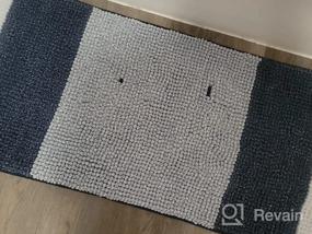 img 4 attached to H.VERSAILTEX Нескользящий набор кухонных ковриков для окрашивания синели Ombre - 2 шт. Водопоглощающие полосатые кухонные коврики (47 "X 17" + 24 "X 17", черный)