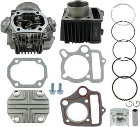 img 4 attached to 🔧 47mm FLYPIG Performance Cylinder Head & Piston Cylinder Rebuild Repair Kit for Honda ATC70 C70 CT70 TRX70 90 CRF70 XR70 S65 70CC CL70 XL70 SL70 Roketa Kazuma 70cc ATV Dirt Bike Go Kart