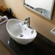 egg-shaped porcelain vessel sink vanity basin with pop-up drain - 23'' x 15'' by mecor logo