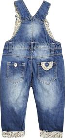 img 3 attached to KIDSCOOL SPACE Embroidered Denim Overalls: Adorable Fashion Jeans for Baby & Little Kids