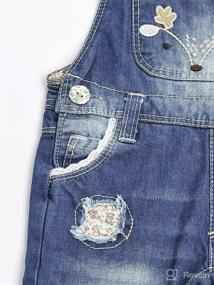 img 2 attached to KIDSCOOL SPACE Embroidered Denim Overalls: Adorable Fashion Jeans for Baby & Little Kids