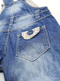 img 1 attached to KIDSCOOL SPACE Embroidered Denim Overalls: Adorable Fashion Jeans for Baby & Little Kids