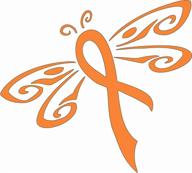 🧡 orange kidney leukemia cancer dragonfly ribbon awareness decal/sticker for car/truck - die cut vinyl window decal 5"x4.5 логотип