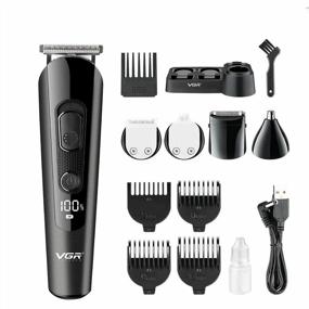 img 4 attached to Professional Cordless Hair Clippers For Men - Waterproof Trimmer With LED Display, 360° Charging Base, And Accessories For Haircuts, Beards, And Body Grooming - 600MAh Battery